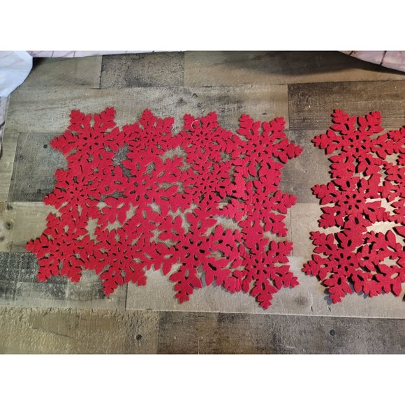 Snowflake xmas placemat red decor set - Picture 5 of 6